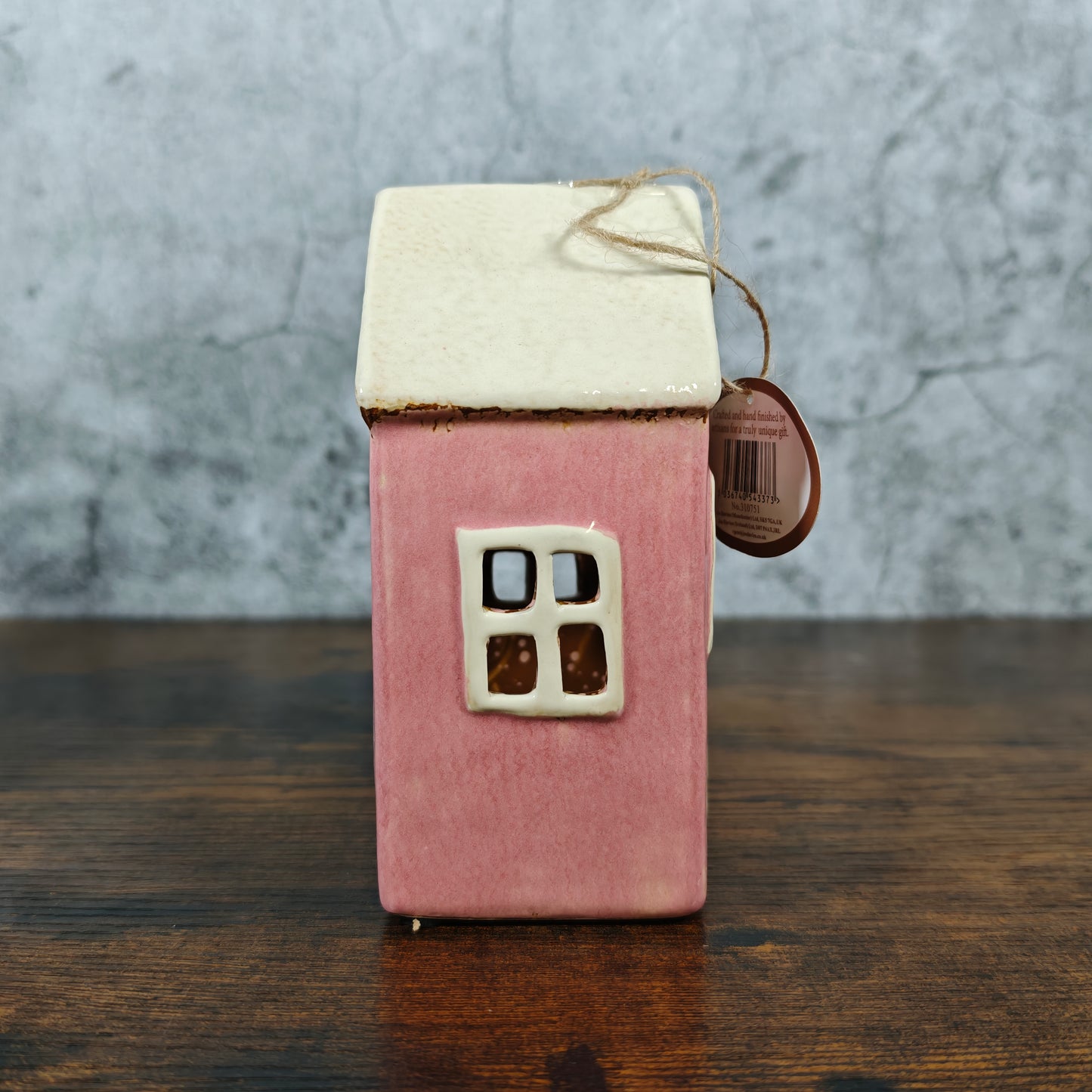 Village Pottery Heart House Tealight Holder - Pink