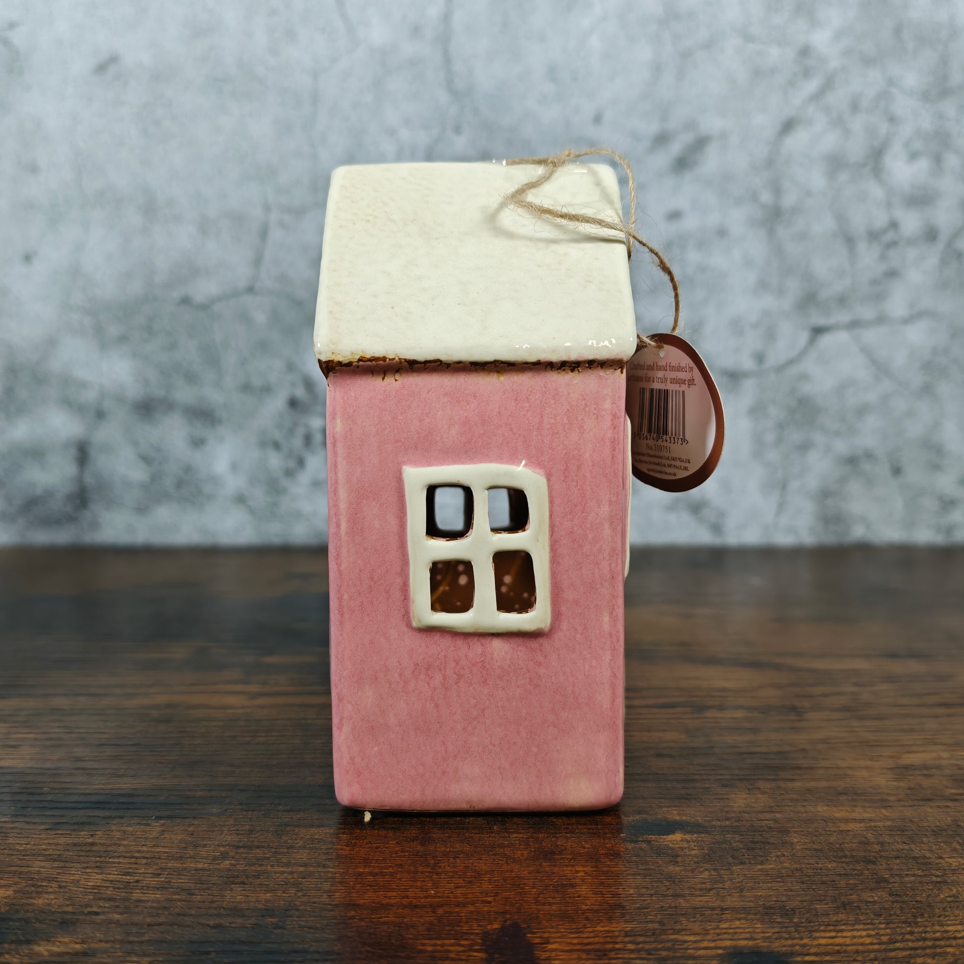 Village Pottery Heart House Tealight Holder - Pink