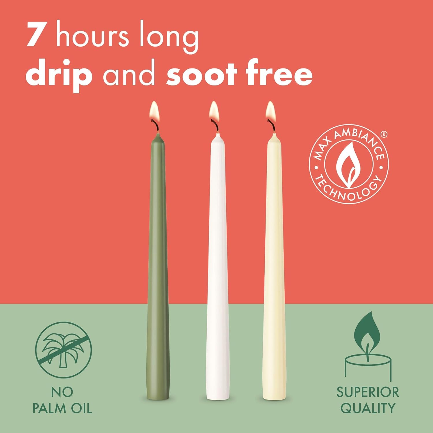 Bolsius Tapered Candles Loose 10 Pack - Red