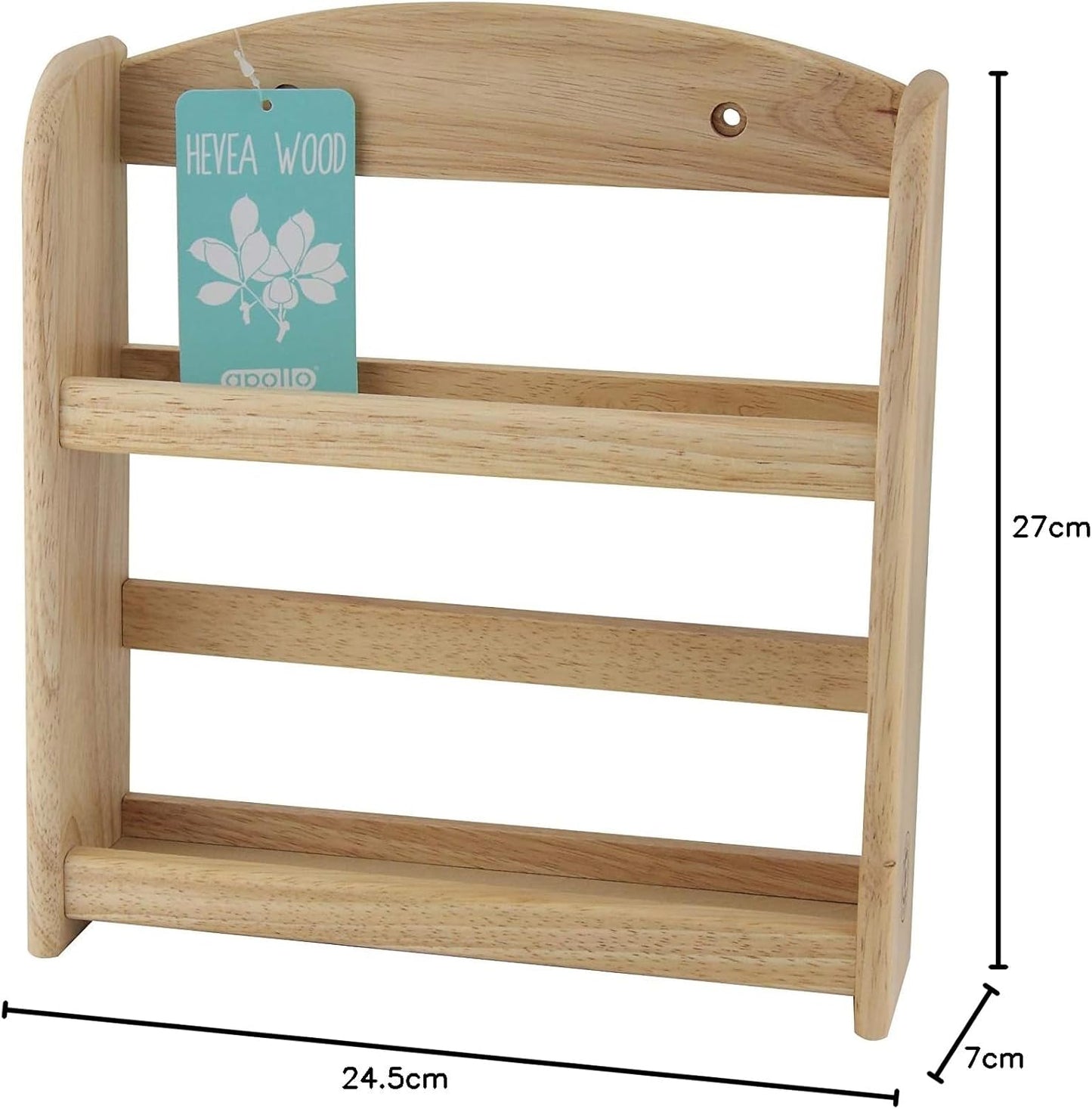 Apollo 2 Tier Spice Rack Holds 10 Jars - Natural Hevea Wood (Rubberwood)
