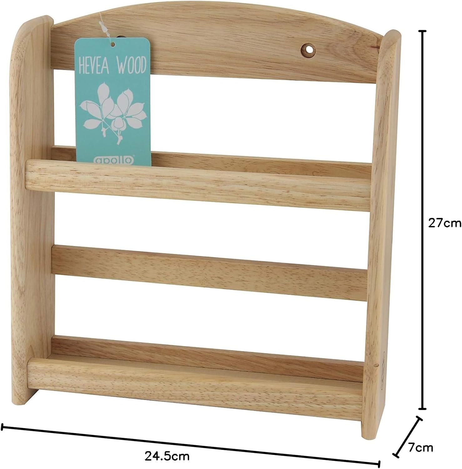 Apollo 2 Tier Spice Rack Holds 10 Jars - Natural Hevea Wood (Rubberwood)