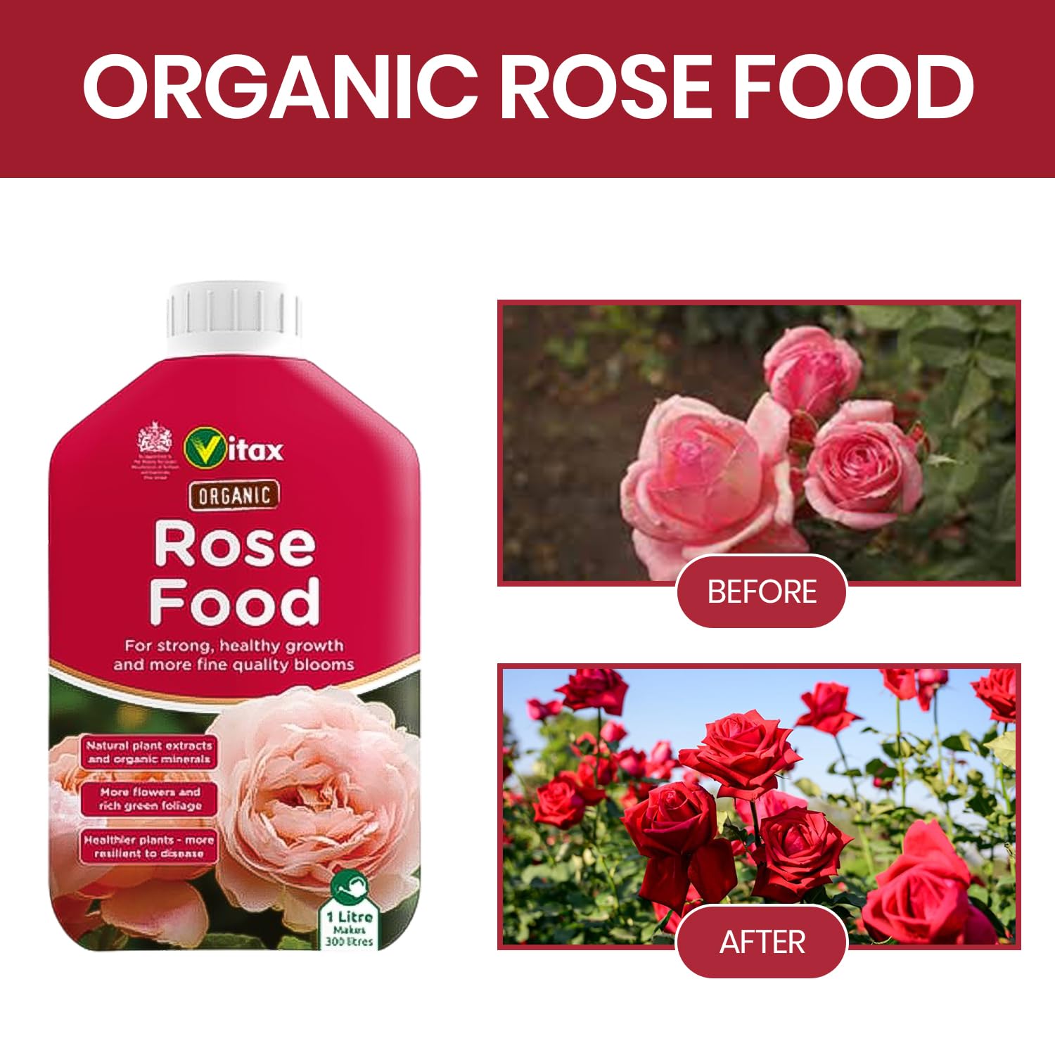 Vitax Organic Liquid Rose Food 1 Litre