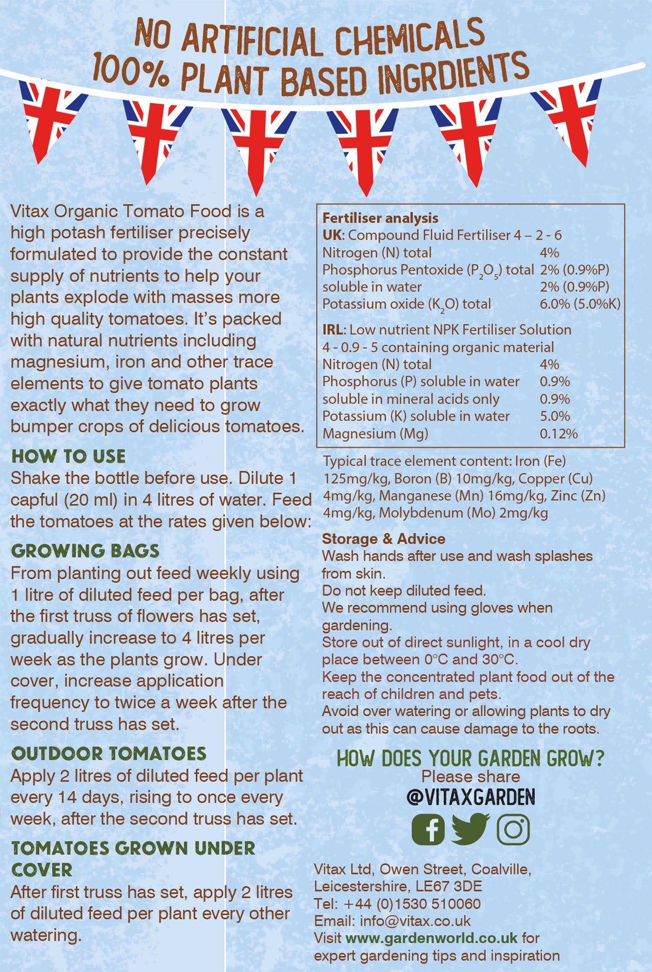 Vitax Organic Super Concentrated Tomato Liquid Food - 1 Litre