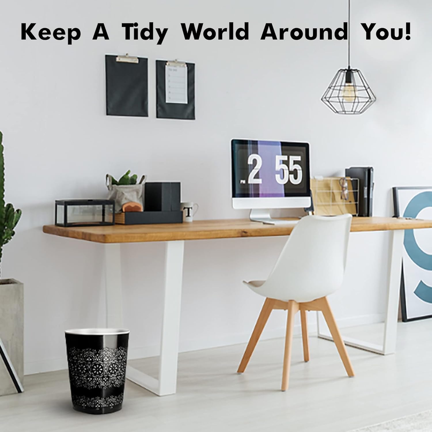 Blue Canyon Flora 9 Litre Plastic Waste Bin - Black