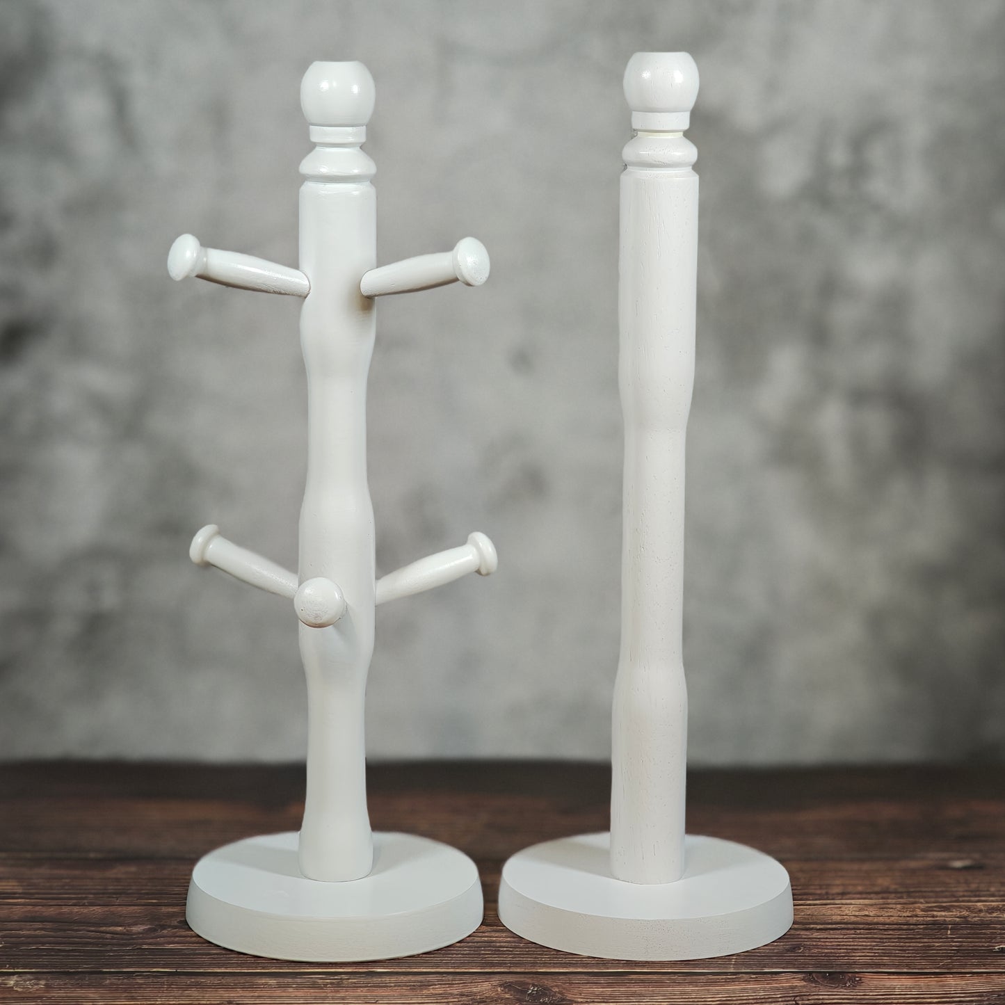 Apollo Mug Tree & Paper Towel Holder Set - White
