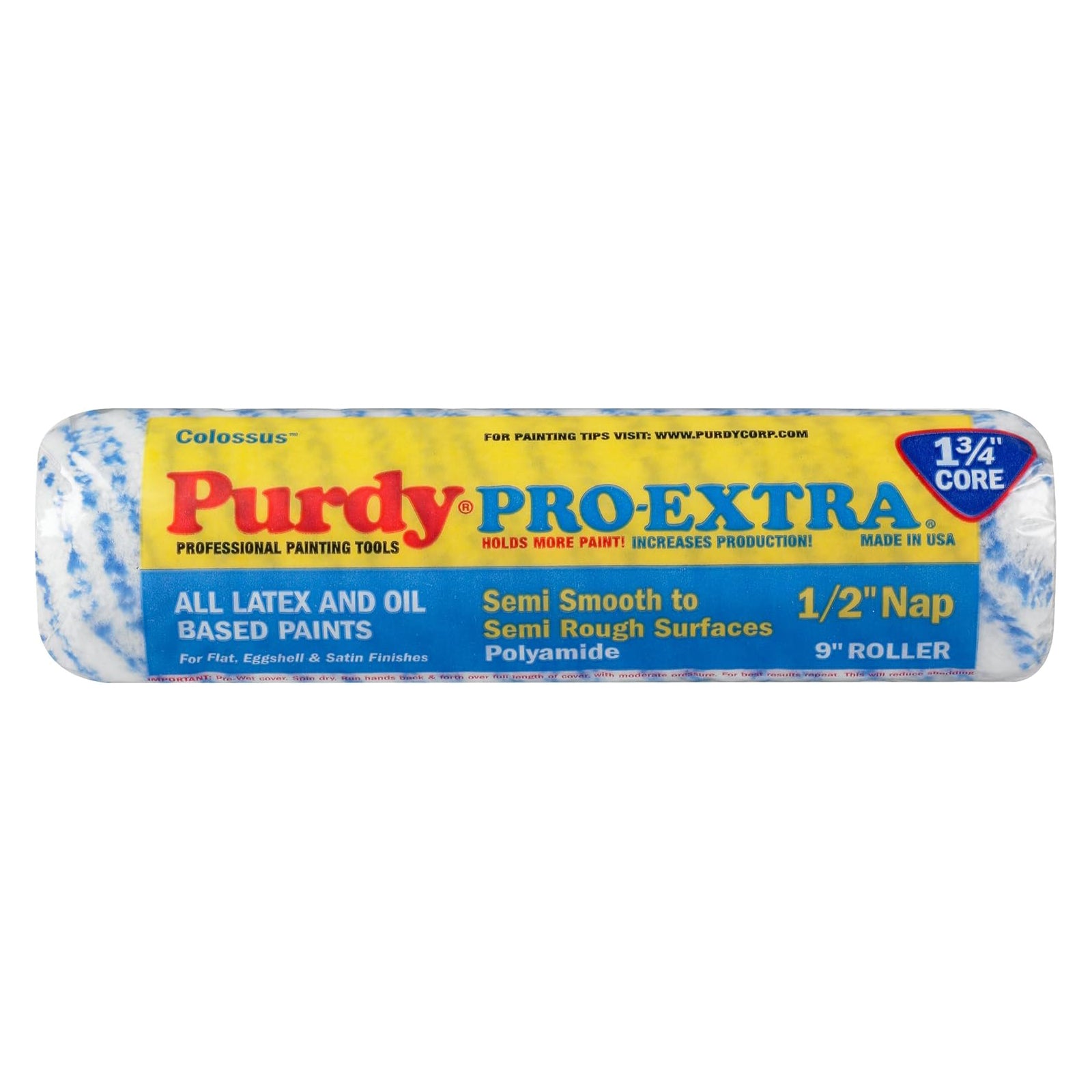 Purdy Colossus Pro Extra 9" Paint Roller Sleeve 1/2 Nap 1.75" Core