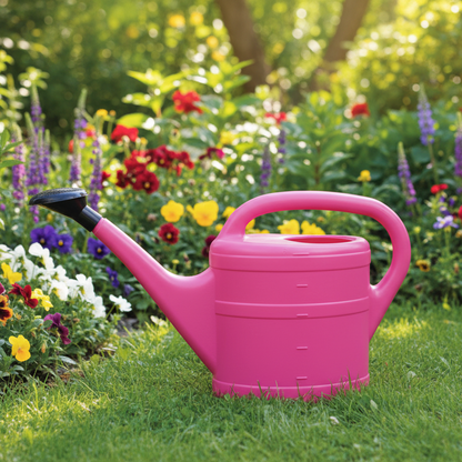 Large Plastic Pink Watering Can - 5 Litre