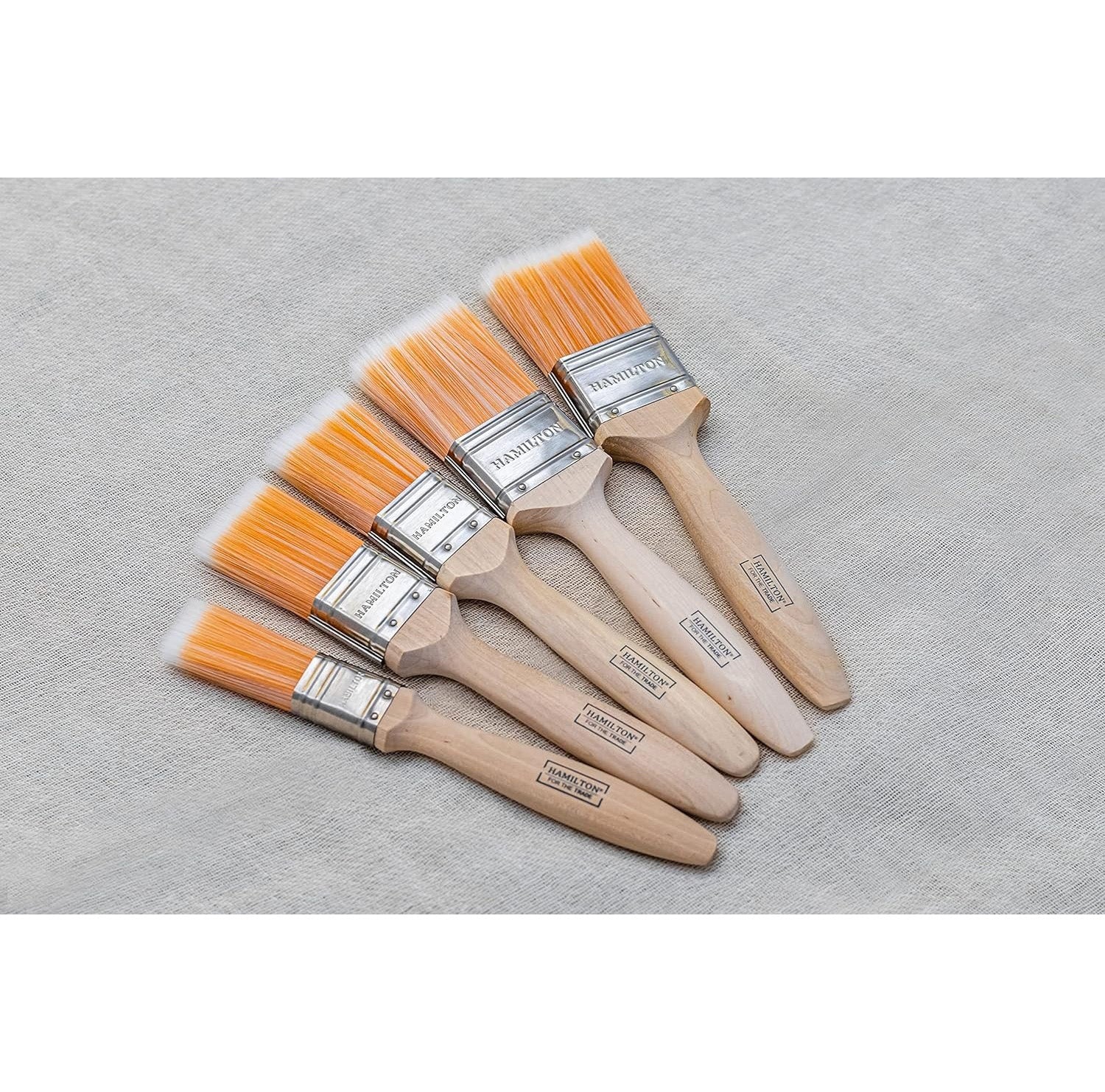 Hamilton For The Trade Fine Tip Flat Paint Brushes 5 Pack