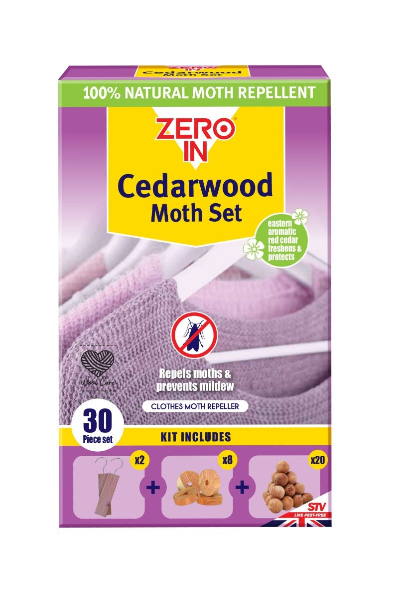 Zero In Cedarwood Clothes Moth Repellent Set