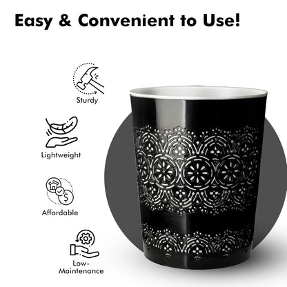 Blue Canyon Flora 9 Litre Plastic Waste Bin - Black