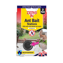 Zero In Ant Bait Stations 2 Pack - Weatherproof for Use Outdoors & Indoors