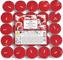 Scented Tea Lights Candles Pack of 25 - Frosted Cherry
