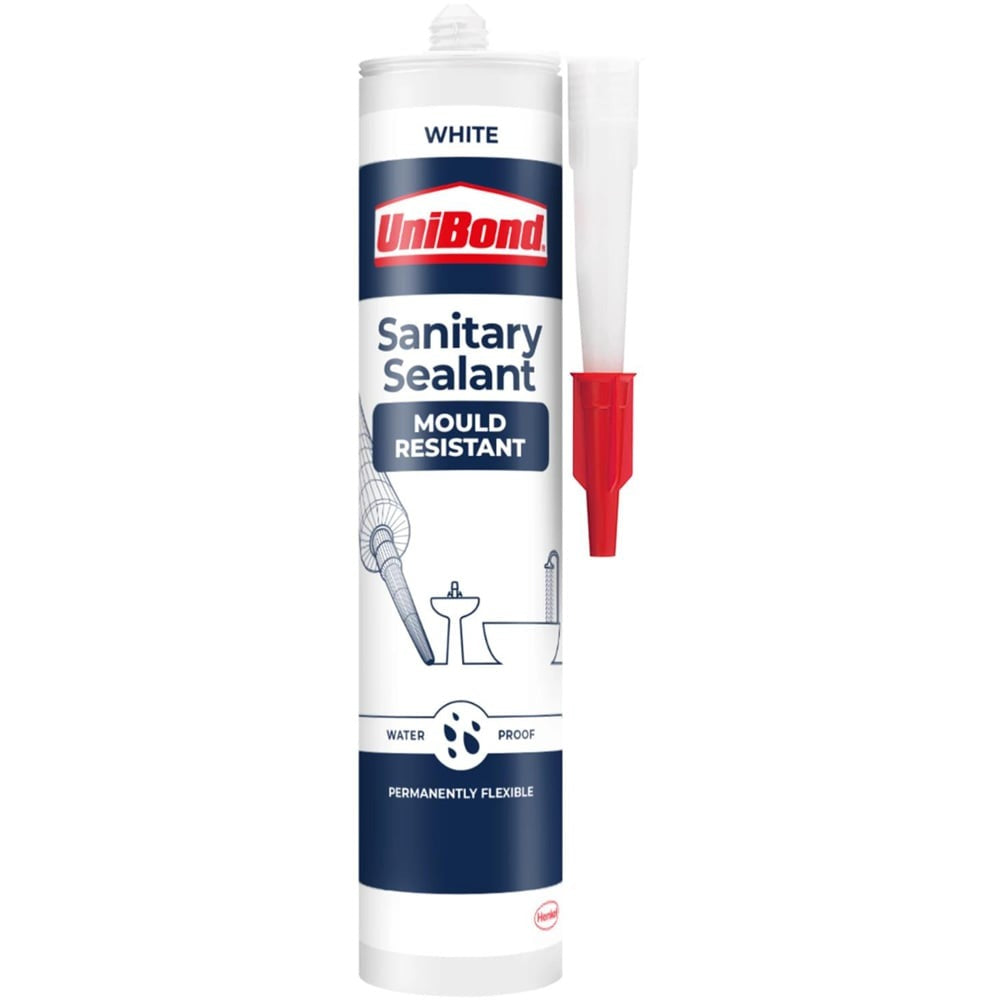 UniBond Sanitary Silicone Sealant Mould Resistant Cartridge 274g - White 