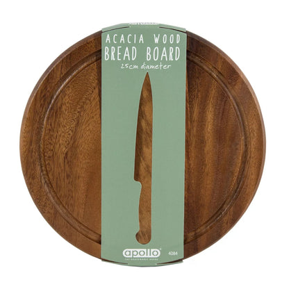 Acacia Wood Round Bread Board 25cm