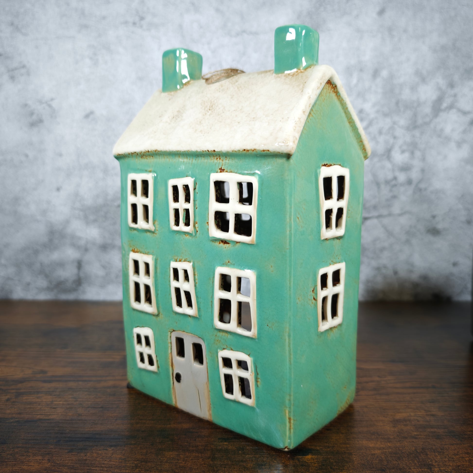 Village Pottery Large Green House Tealight Holder