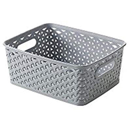 Curver Small Rattan Storage Basket 4 Litre - Grey