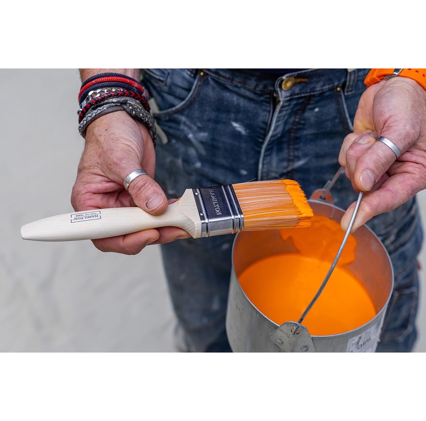 Hamilton Fine Tip Flat Paint Brushes - 4 Pack