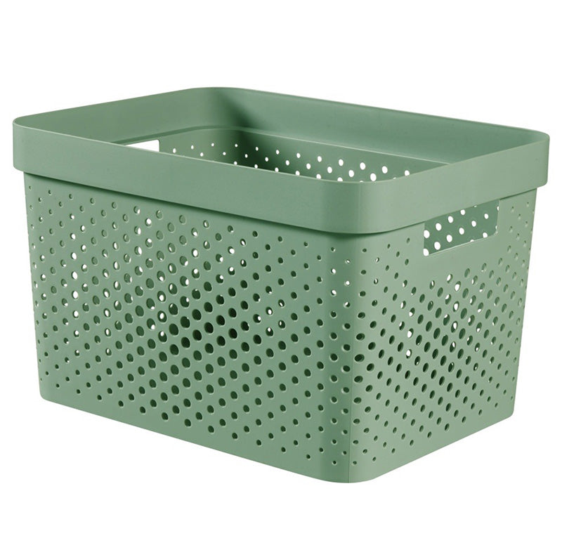 Curver Infinity Dots Large Storage Basket 17 Litre - Shale Green