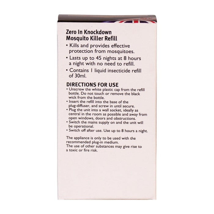 Zero In Knockdown Mosquito Killer Plug In Refill 30ml ZER742
