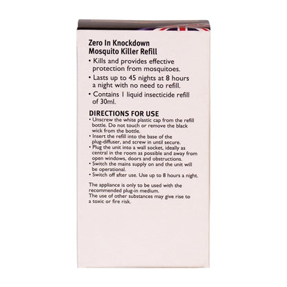 Zero In Knockdown Mosquito Killer Plug In Refill 30ml ZER742