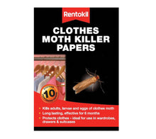 Rentokil Clothes Moth Killer Papers Pack of 10