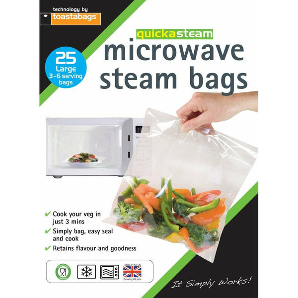 Toastabags Microwave Steam Bags - Pack of 25 Large Bags