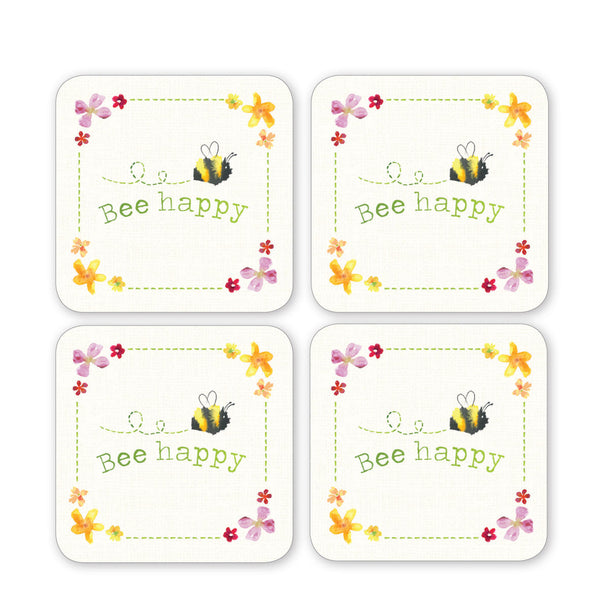 Cooksmart Bee Happy Coasters (Set of 4)
