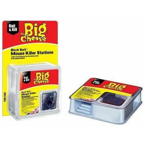 The Big Cheese All Weather Block Bait Mouse Killer Station Twin Pack STV210
