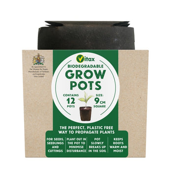 Vitax Biodegradable Grow Pots 9cm Square - 12 Pots