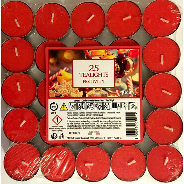 Price's Festivity Candles Tealights Pack of 25
