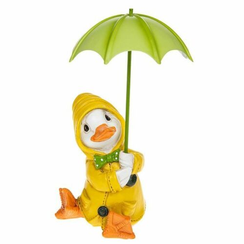 Puddle Duck With Yellow Mac Coat Holding a Brolly Ornament 