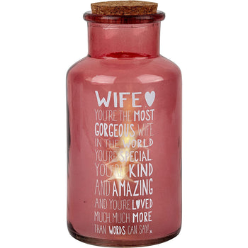 Message Of Love Light Up Bottle Jar - WIFE