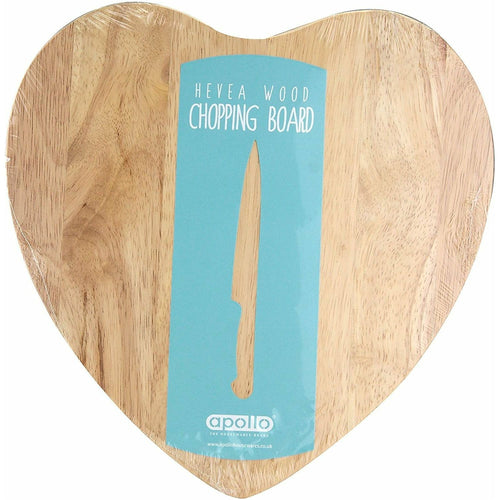 Apollo Hevea Wood Heart Chopping Board 
