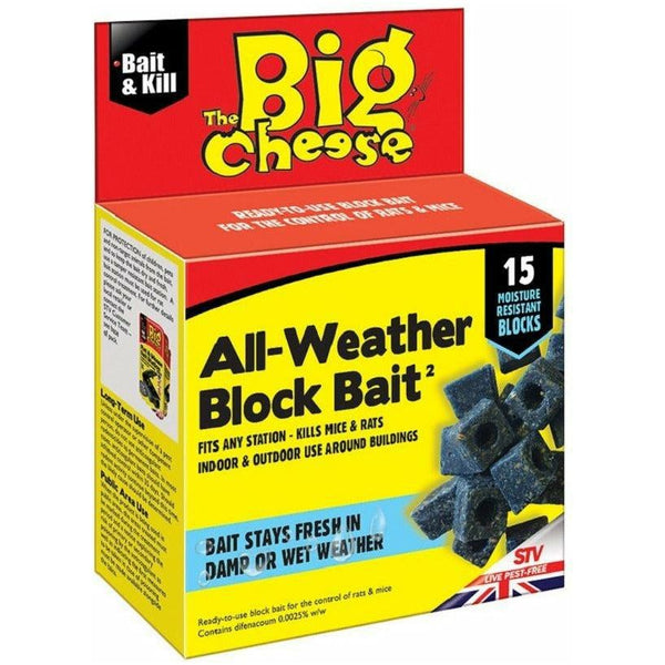 The Big Cheese All Weather Block Bait For Mouse & Rat Bait Stations- 15 Pack STV212