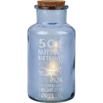 Message Of Love Light Up Bottle Jar - 50TH BIRTHDAY
