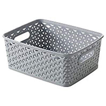 Curver Rattan Storage Basket 8 Litre - Grey