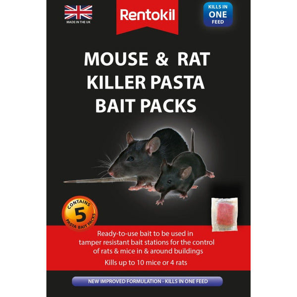 Rentokil Mouse & Rat Killer Pasta Bait 5 Pack