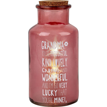 Message Of Love Light Up Bottle Jar - GRANDMA
