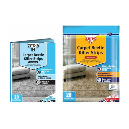 Zero In Carpet Beetle Killer Strips Kills Carpet Beetle Larvae & Eggs